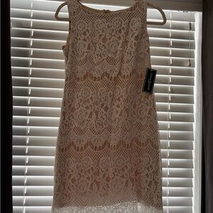 Jessica Howard Cream Lace Mini Dress